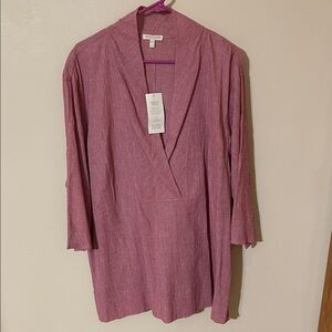 Eileen Fisher Rose V-Neck Top 2X NWT